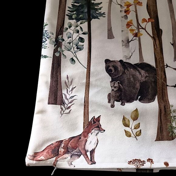 MACODESIGN Woodland Animals Pillow Cover Sham Accent Velvet Cabin Forest Fairy - Picture 6 of 16
